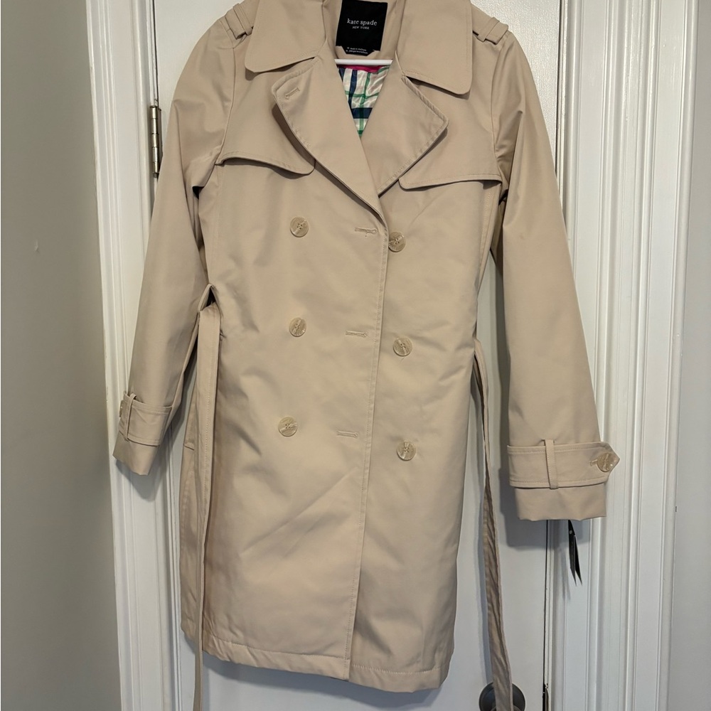Kate Spade Classic Beige Trench Coat - Picture 2 of 9